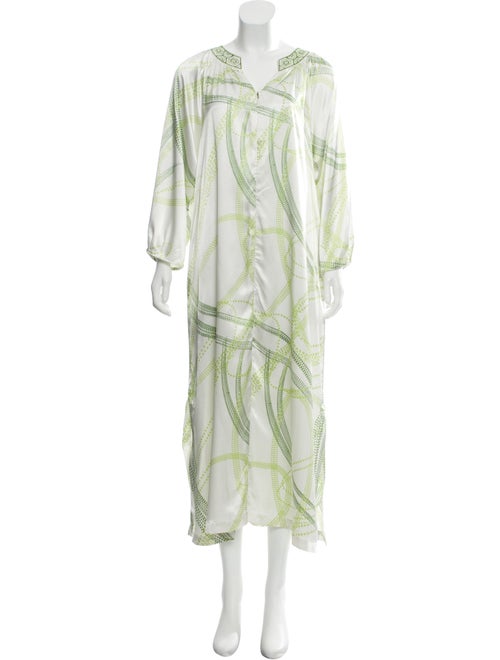 Oscar de la Renta Printed Maxi Dress White