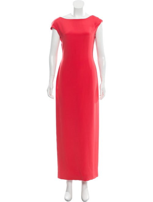 Oscar de la Renta Sleeveless Maxi Dress Coral
