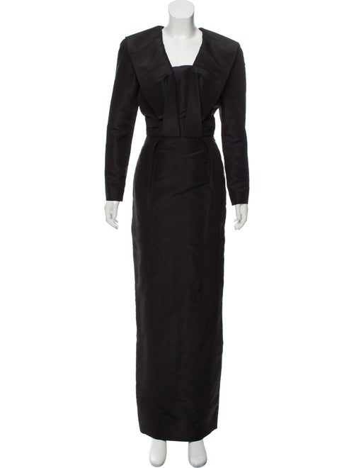 Oscar de la Renta Silk Maxi Dress Black