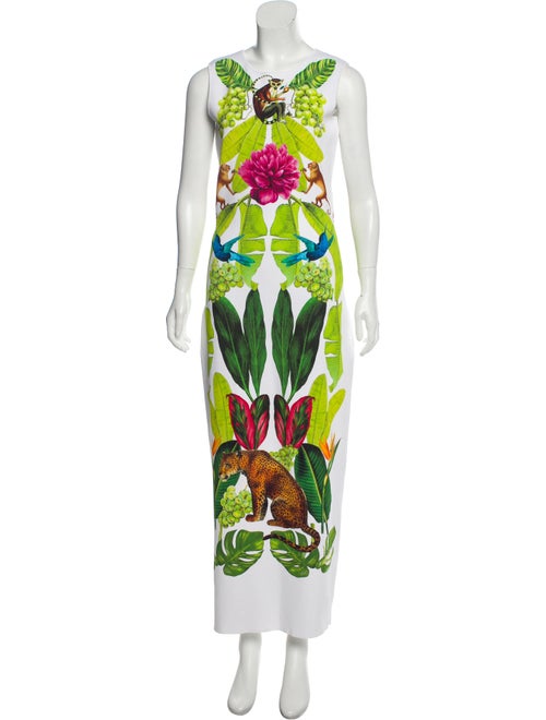 Oscar de la Renta Jungle Print Maxi Dress