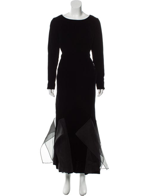 Oscar de la Renta Velvet Maxi Dress Black