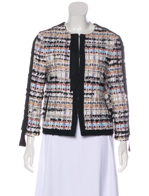 Oscar de la Renta Textured Knit Blazer White