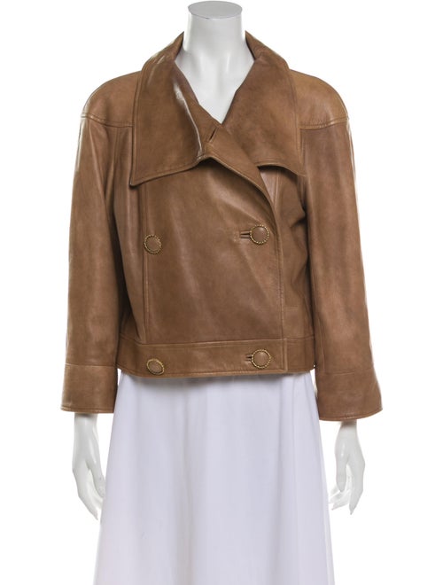 Oscar de la Renta Leather Biker Jacket