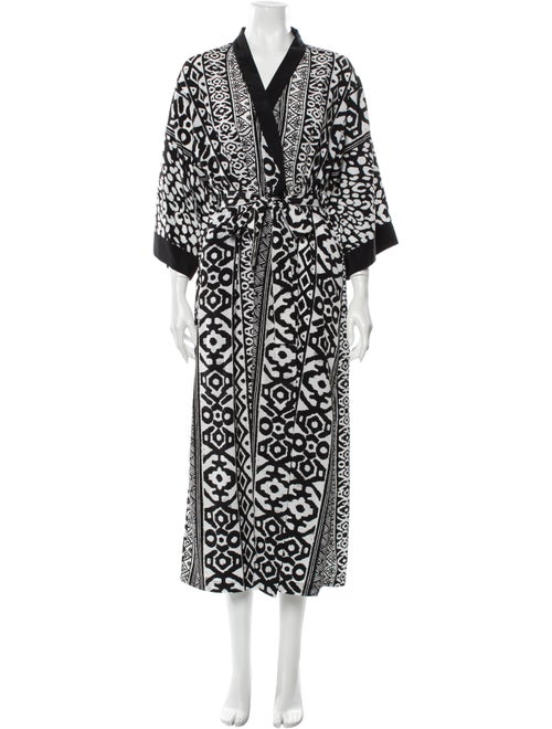 Oscar de la Renta Printed Robe Black
