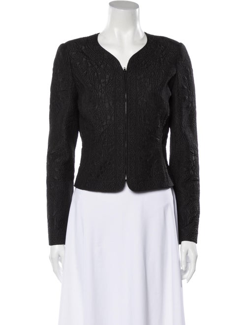Oscar de la Renta Silk Evening Jacket Black