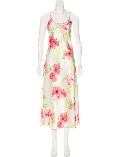Oscar de la Renta Hibiscus Maxi Dress White