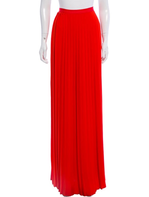Oscar de la Renta Pleated Maxi Skirt Red