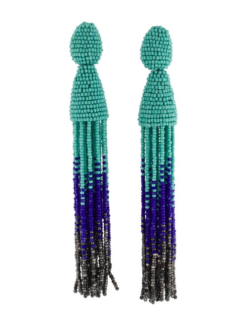 Oscar de la Renta Long Ombré Tassel Clip-On Drop E