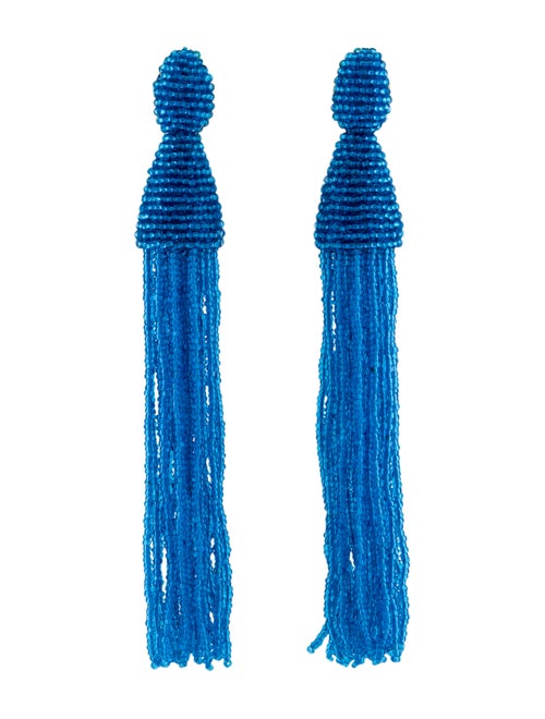 Oscar de la Renta Long Tassel Clip-On Drop Earring