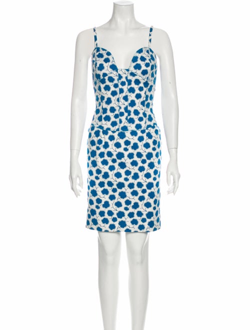 Oscar de la Renta 2007 Mini Dress Blue