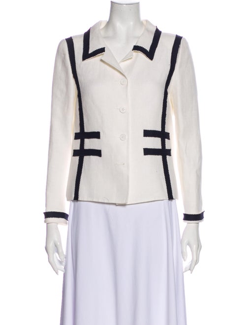 Oscar de la Renta Linen Jacket White