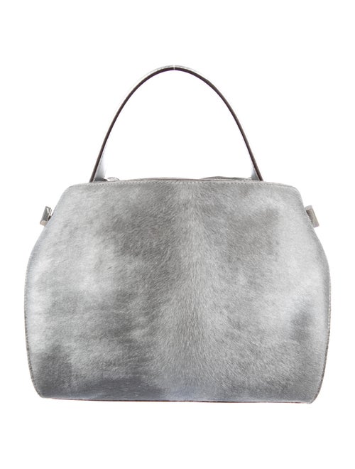 Oscar de la Renta Ponyhair Shoulder Bag Silver