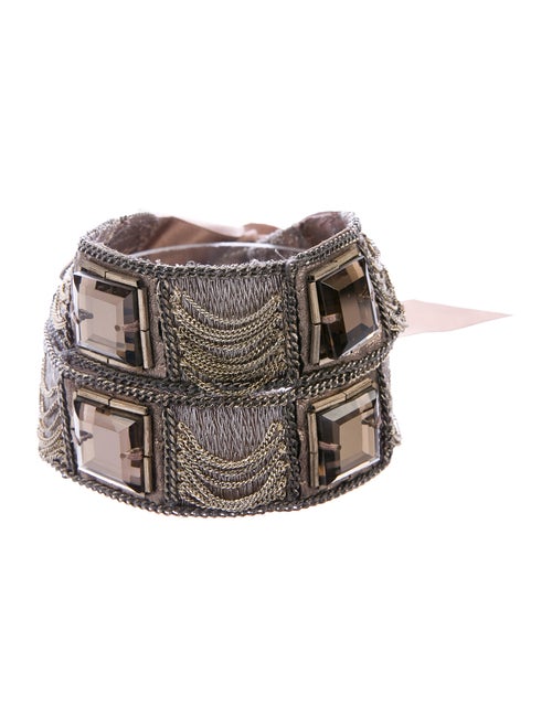 Oscar de la Renta Satin Embellished Belt Brown