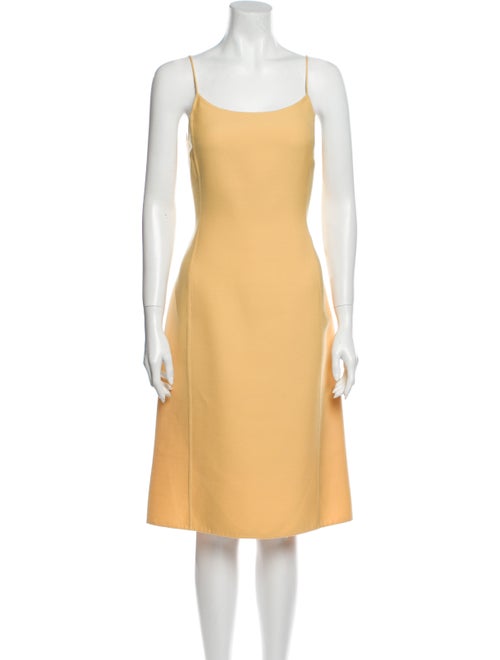 Oscar de la Renta Wool Midi Length Dress Wool
