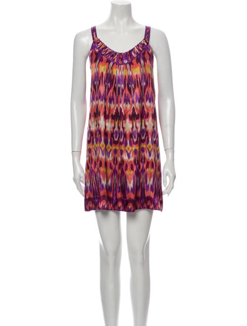 Oscar de la Renta Printed Mini Dress Pink