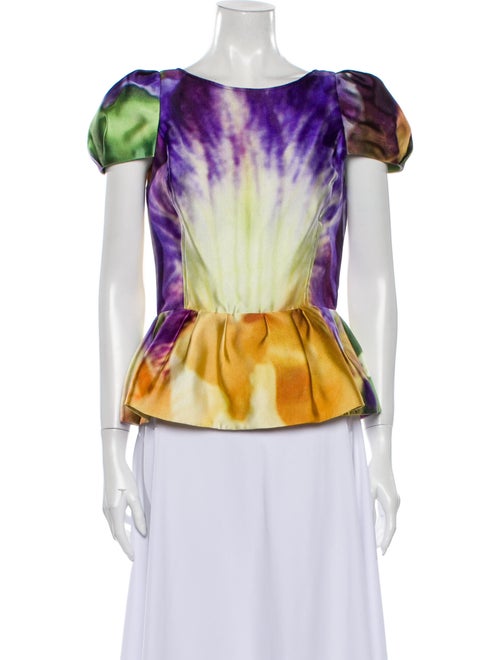 Oscar de la Renta 2013 Silk Blouse Green