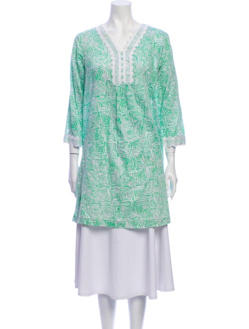 Oscar de la Renta Printed V-Neck Tunic