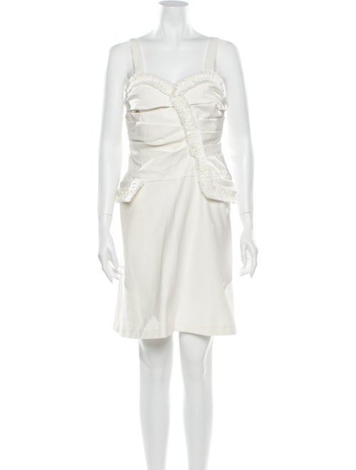 Oscar de la Renta Square Neckline Mini Dress