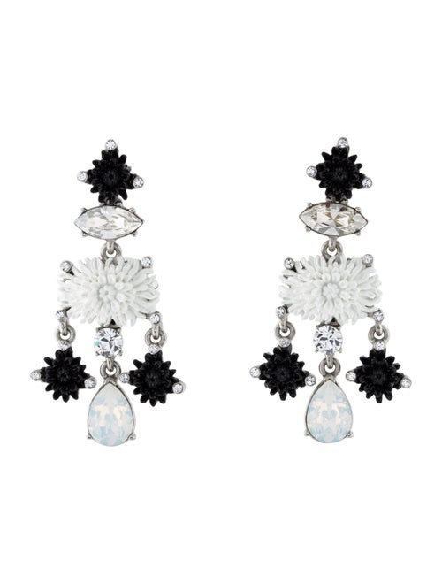 Oscar de la Renta Dahlia Chandelier Earrings Silve