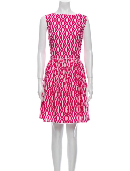 Oscar de la Renta Printed Mini Dress Pink
