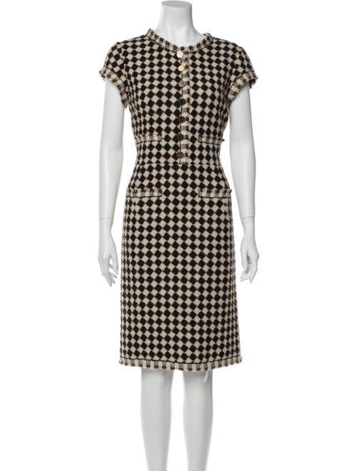 Oscar de la Renta 2007 Knee-Length Dress Brown