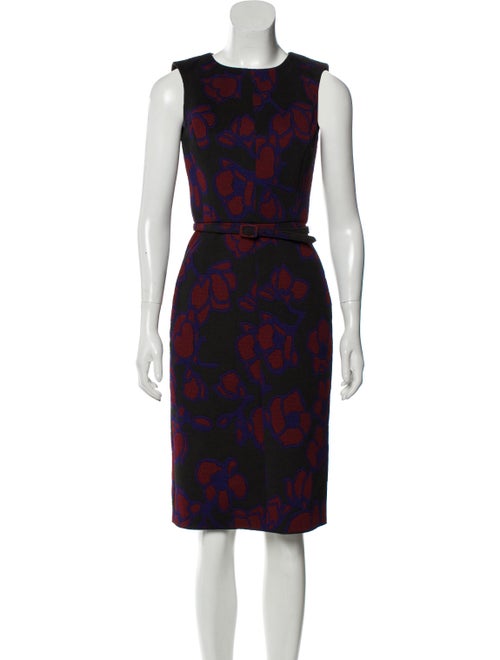 Oscar de la Renta Belted Midi Dress Black