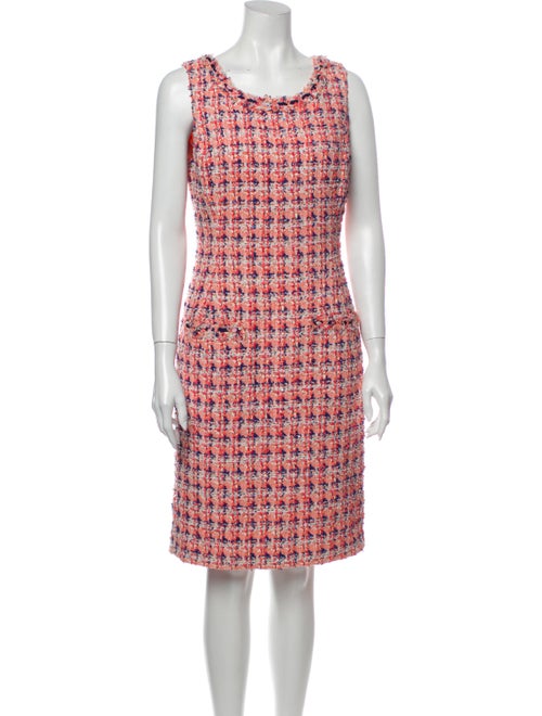 Oscar de la Renta Printed Knee-Length Dress Pink