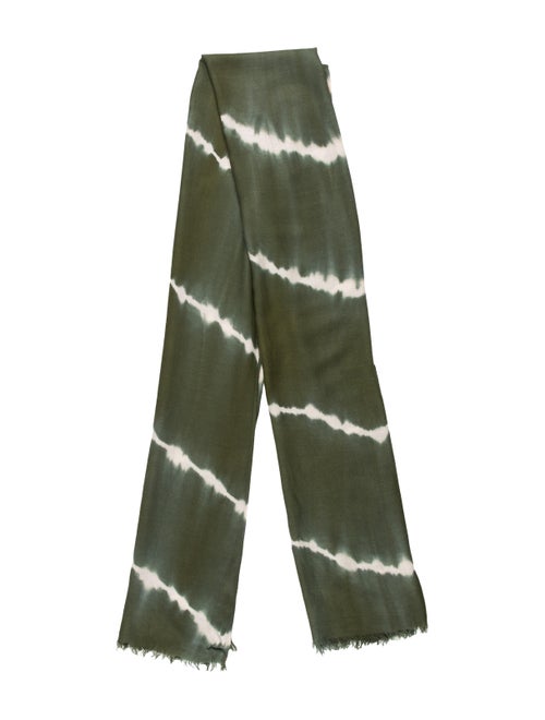 Oscar de la Renta Tie-Dye Print Scarf Green