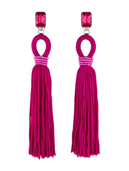 Oscar de la Renta Silk Tassel Clip-On Drop Earring