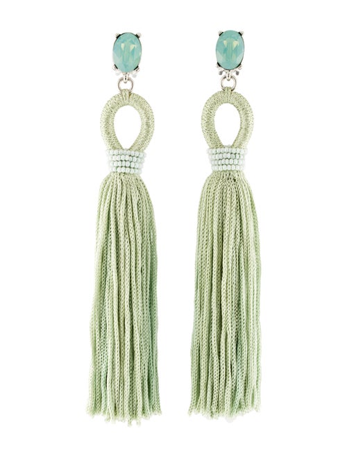 Oscar de la Renta Silk Tassel Clip-On Drop Earring