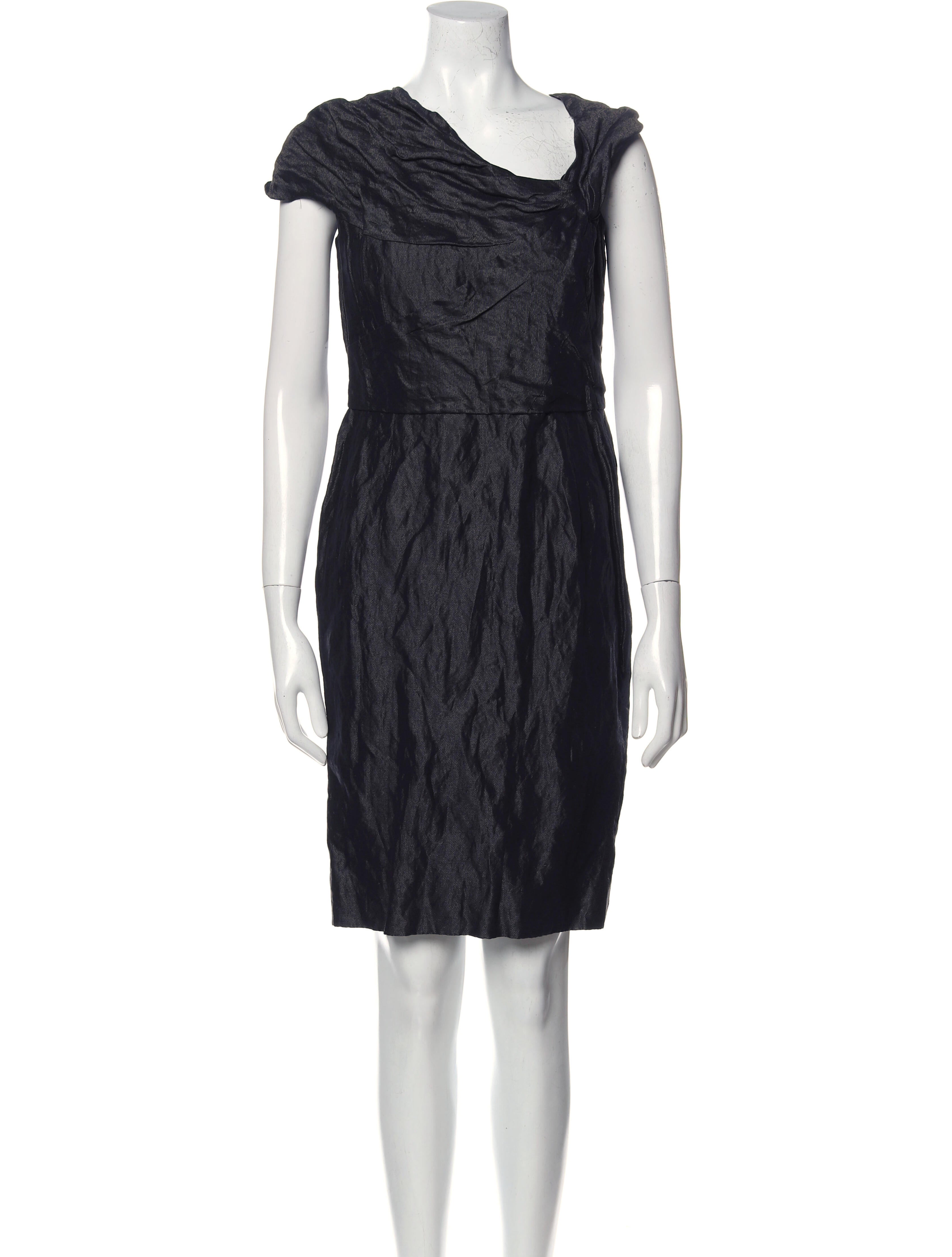 Oscar de la Renta Cowl Neck Knee-Length Dress