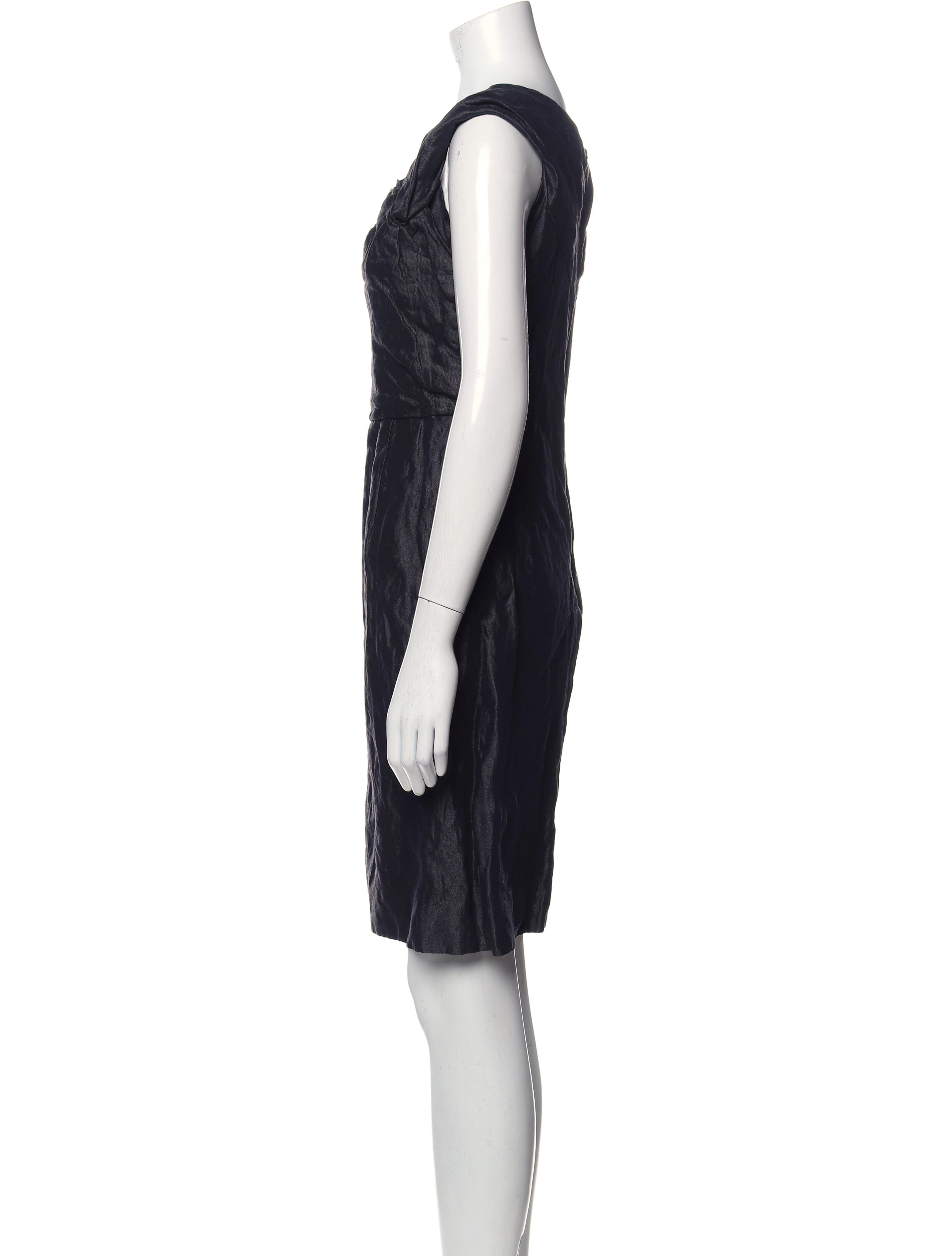 Oscar de la Renta Cowl Neck Knee-Length Dress