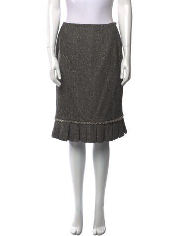 Oscar de la Renta Skirts Pleated Accents Knee-Length Skirt US 6 | M