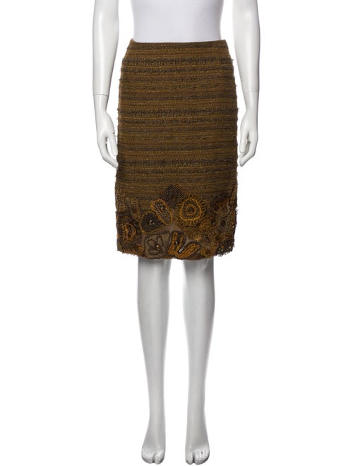 Oscar de la Renta Tweed Pattern Knee-Length Skirt