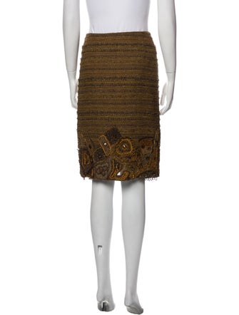 Oscar de la Renta Tweed Pattern Knee-Length Skirt
