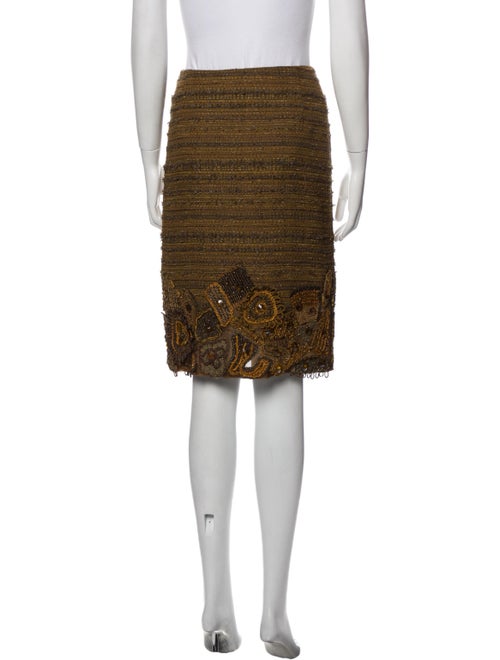 Oscar de la Renta Tweed Pattern Knee-Length Skirt