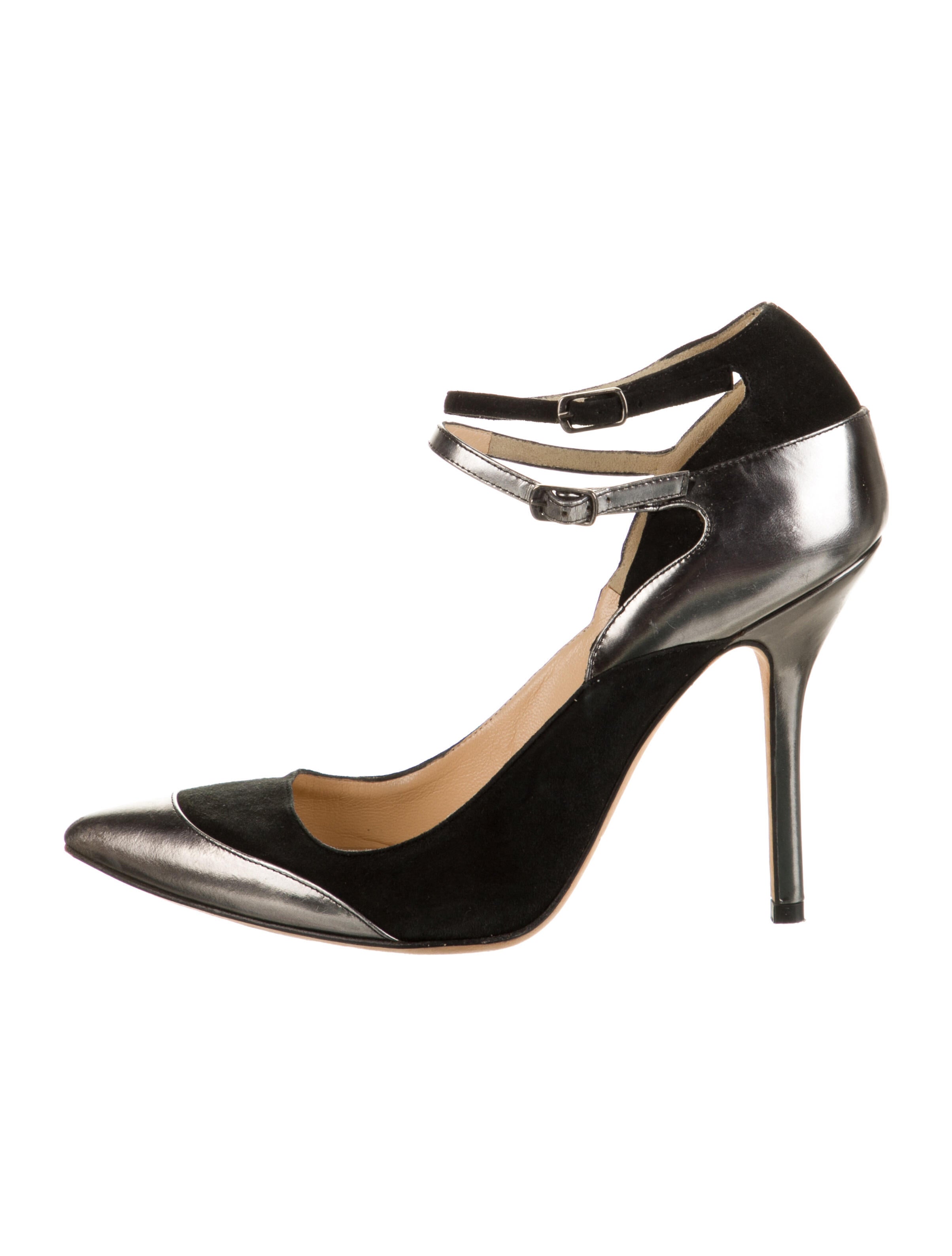 Oscar de la Renta Suede Colorblock Pattern D'Orsay Pumps