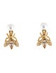 Oscar de la Renta Faux Pearl & Crystal Bug Drop Earrings