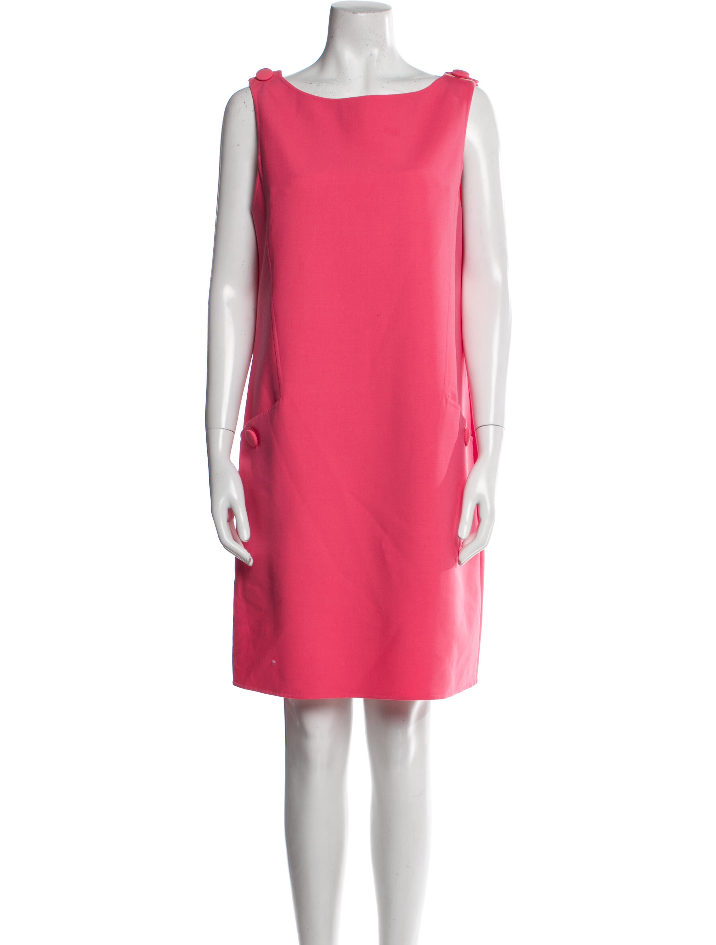 Oscar de la Renta Virgin Wool KneeLength Dress Pink Dresses
