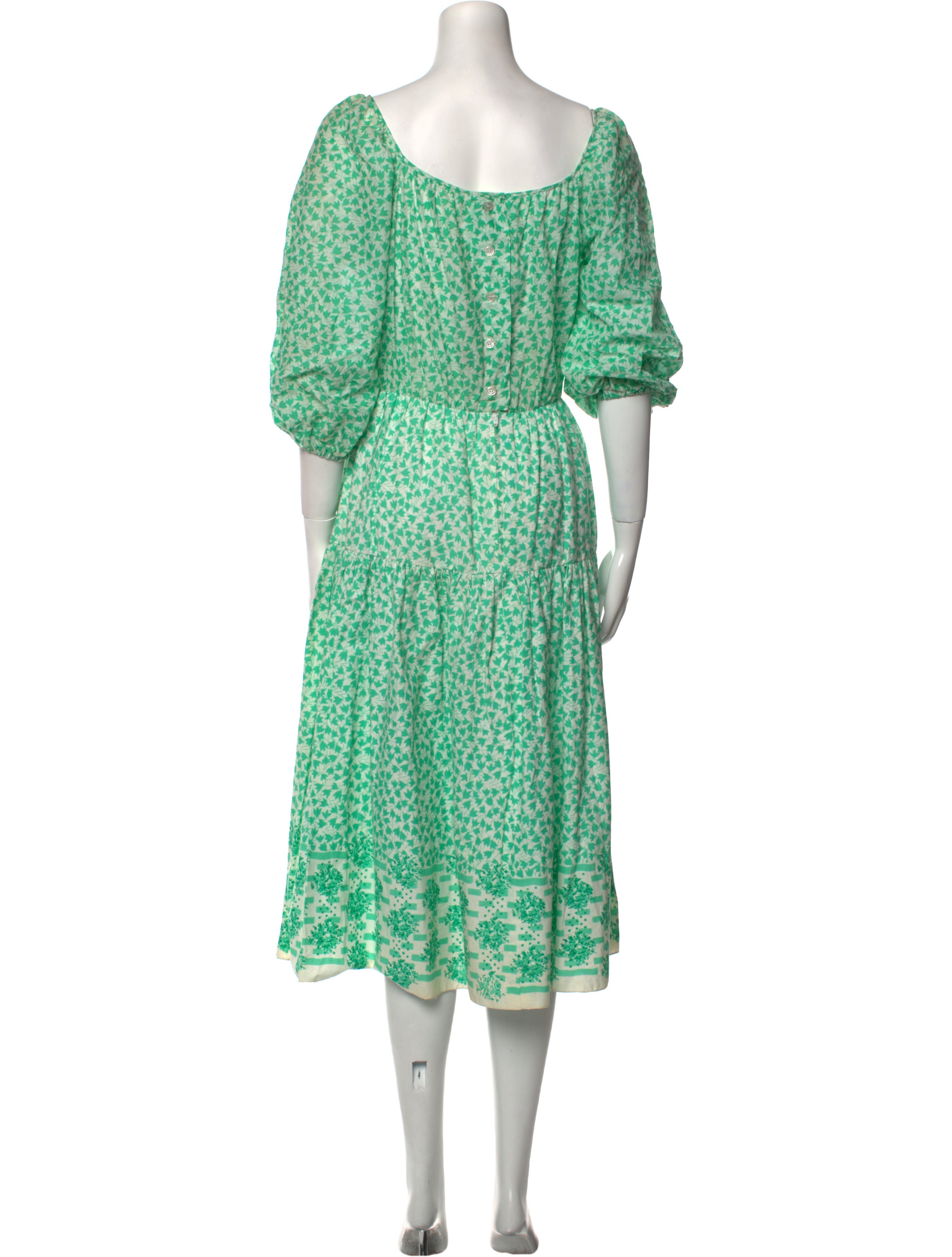 Oscar de la Renta Vintage Midi Length Dress - Green Dresses, Clothing -  OSC206418 | The RealReal