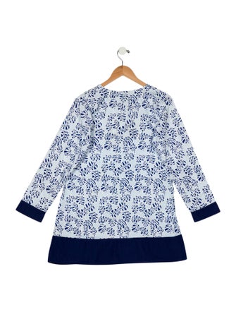 Oscar de la Renta Printed Tie Neck Tunic