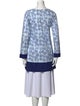 Oscar de la Renta Printed Tie Neck Tunic