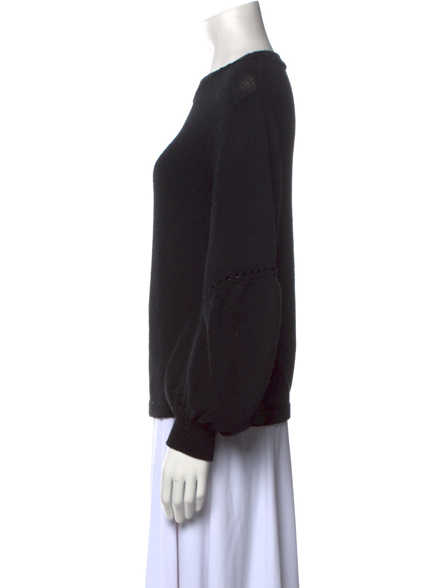0401~front embroidered virgin wool crew-neck sweater