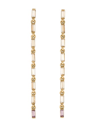 Oscar de la Renta Crystal Baguette Drop Earrings