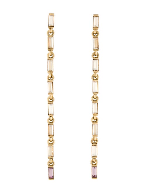 Oscar de la Renta Crystal Baguette Drop Earrings