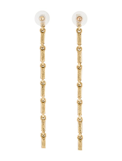 Oscar de la Renta Crystal Baguette Drop Earrings
