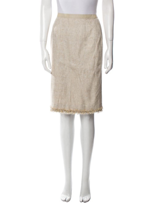 Oscar de la Renta Raw-Edge Trim Knee-Length Skirt