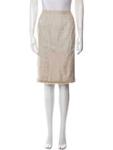 Oscar de la Renta Skirts Raw-Edge Trim Knee-Length Skirt US 6 | M