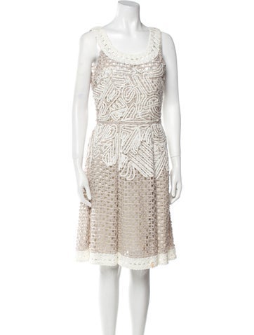 Oscar de la Renta Dresses Open Knit Midi Dress M