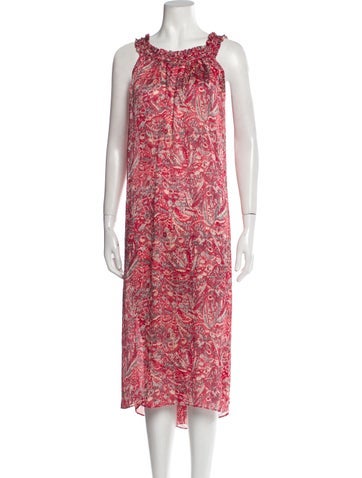 Oscar de la Renta Dresses Paisley Print Midi Length Dress L
